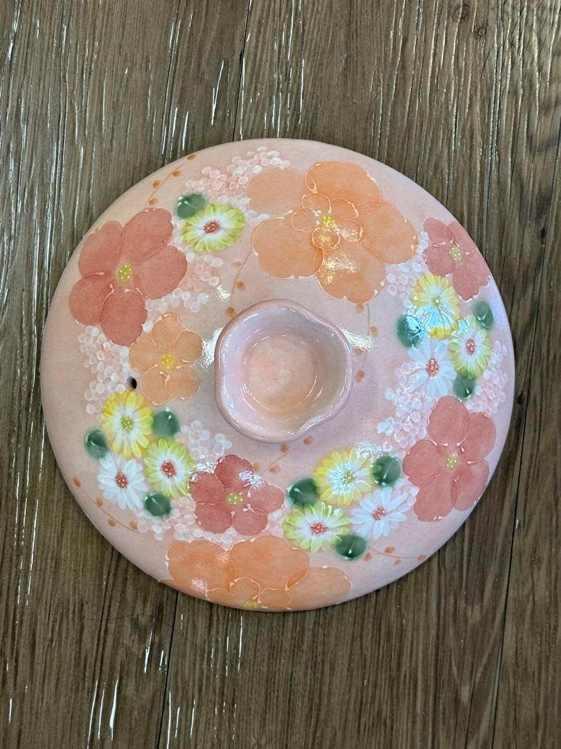 工房ゆずりは 土鍋 9号 紅彩花化粧 IHOK 直火OK 直径28cm 万古焼 利行